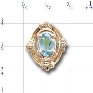 AC116 14K AQUAMARINE SLIDE 